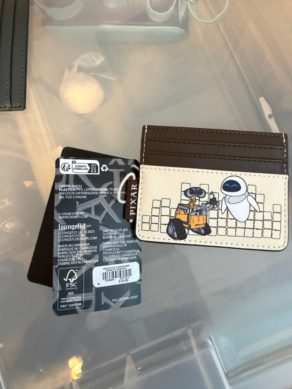 Loungefly WALL·E + EVE Card Holder in Brown and Cream